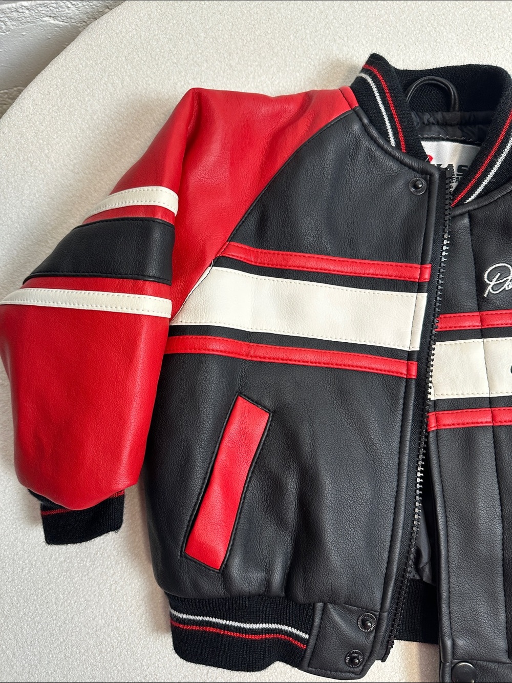 Dale Earnhardt #3 Nascar Leather Jacket Chase Authentics Boys Size 24m Vintage - Picture 7 of 9